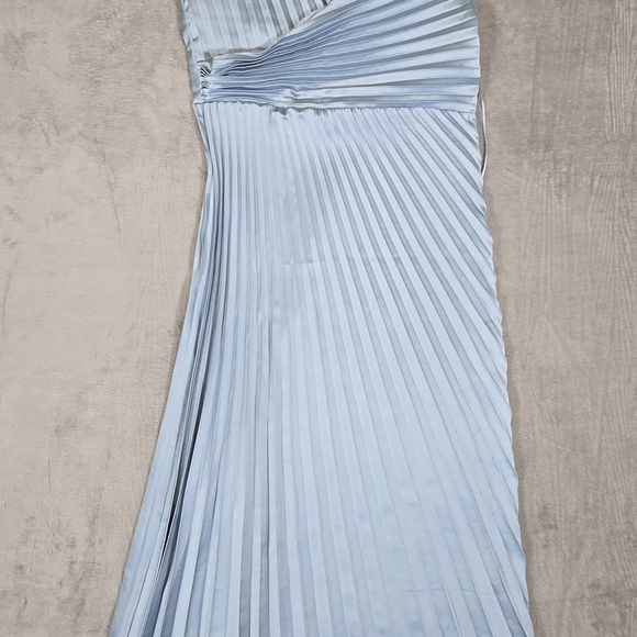 Sam Edelman Asymmetrical Blue Pleated Dress - Picture 2 of 12